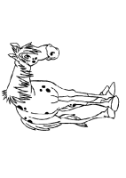 A coloring page of pippi longstocking